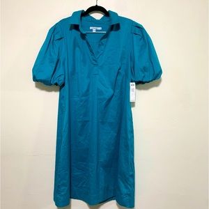 Chico's Teal Puff Sleeve Dress